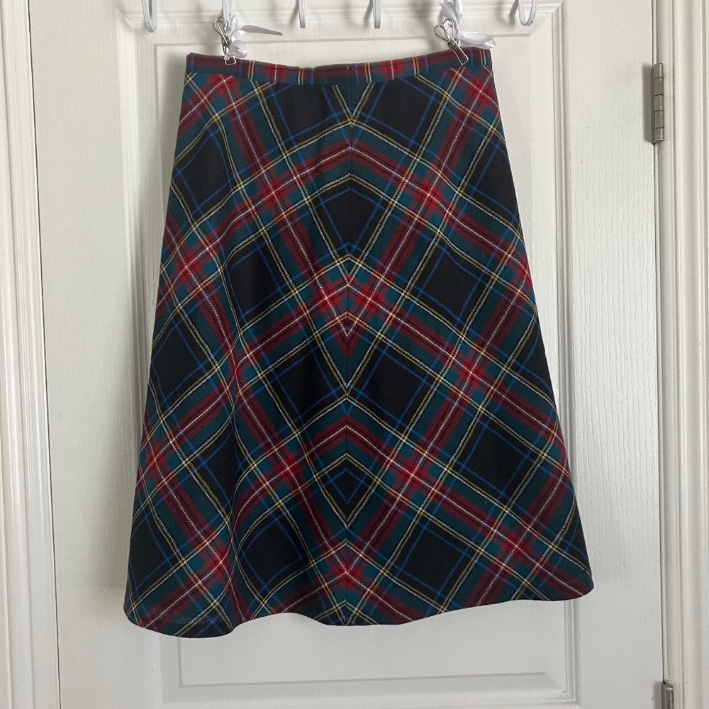 Vintage A-line plaid skirt